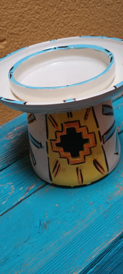 Southwest Unique Candle Holder with cutouts- -Pre-Own-very good - Image 3 of 4