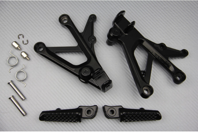 Support repose-pied avant noir pour HONDA CBR 600 F FI 2001-2007 en aluminium type origine