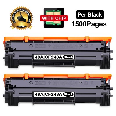 2PK CF248A 48A Toner Cartridge For HP LaserJet Pro M15w M15a M16w M29w