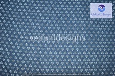 5 Yard Indian Indigo Print Cotton Hand Block Blue Dressmaking Fabric