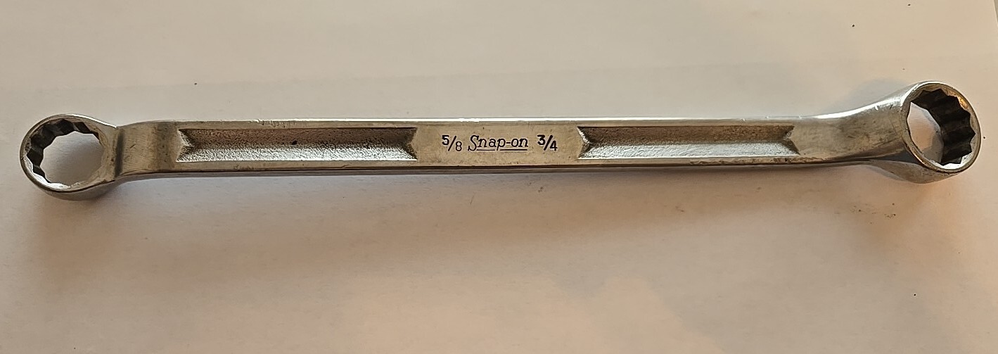 Snap On 5/8"-3/4" 12PT SAE Chrome Offset Box End Wrench XV-2024