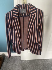 Ladies Ichi Navy Pink And Gold Glitter Blazer Size S