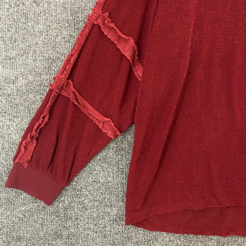 Suéter UMGEE Mujer XL Borgoña Pullover Mangas Largas Lagenlook Boho Hippie Foto 3 de 4