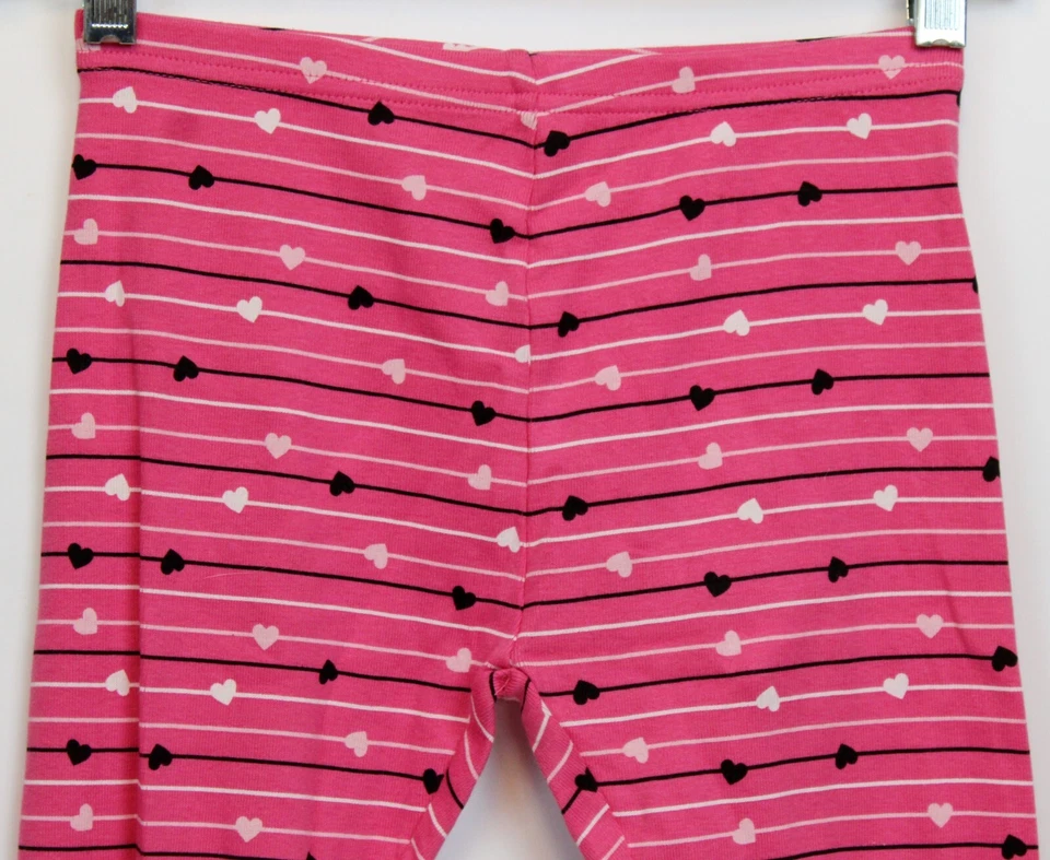 NWOT 2007 Gymboree Tres Chic Striped Heart Leggings sz 9 Pants Hot Pink - Image 2 of 4