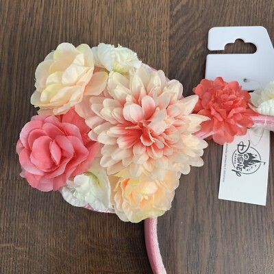 Disney Parks Floral Minnie Mouse Ears Flower Headband Spring  display picture 3