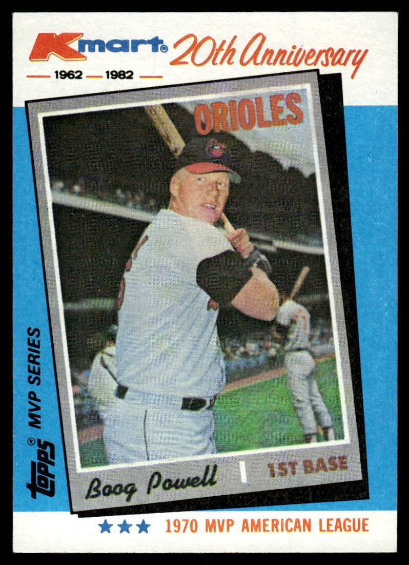 1982 Topps Kmart 20th Anniversary AL & NL MVP's #17 Boog Powell