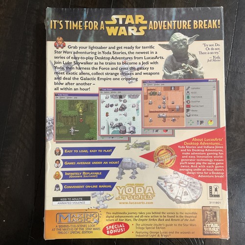 New SEALED 1997 LucasArts Yoda Stories Desktop Adventures PC Star Wars Game - Picture 2 of 10