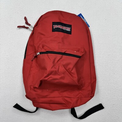 Vintage Trailmaker Classic 2 Pocket Backpack Red 14'' Retro School