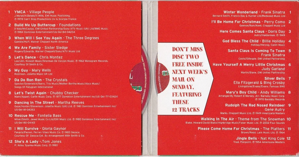 THE MEGA CHRISTMAS ALBUM ( THE MAIL ON SUNDAY Newspaper 24 track double CD ) - Bild 2 von 4