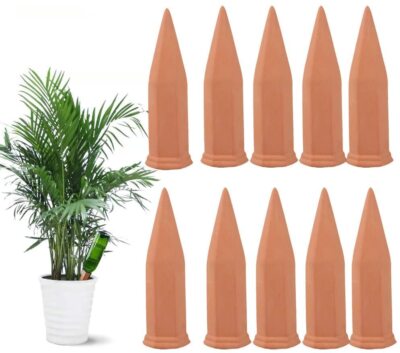 10 Pcs Self-Watering Terracotta Spikes Plant Watering Stakes for Vacations
