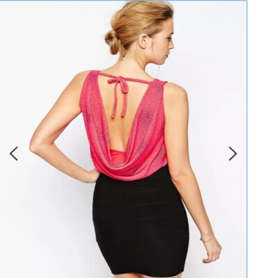 lipsy cowl back bodycon dress New with Sparkle Detail Uk 14 RRP £55 Size:L (5-7 yrs.) Hidden side zipper/clasp Cotton Daiquiri Dresses Burgundy Velvet Dress with