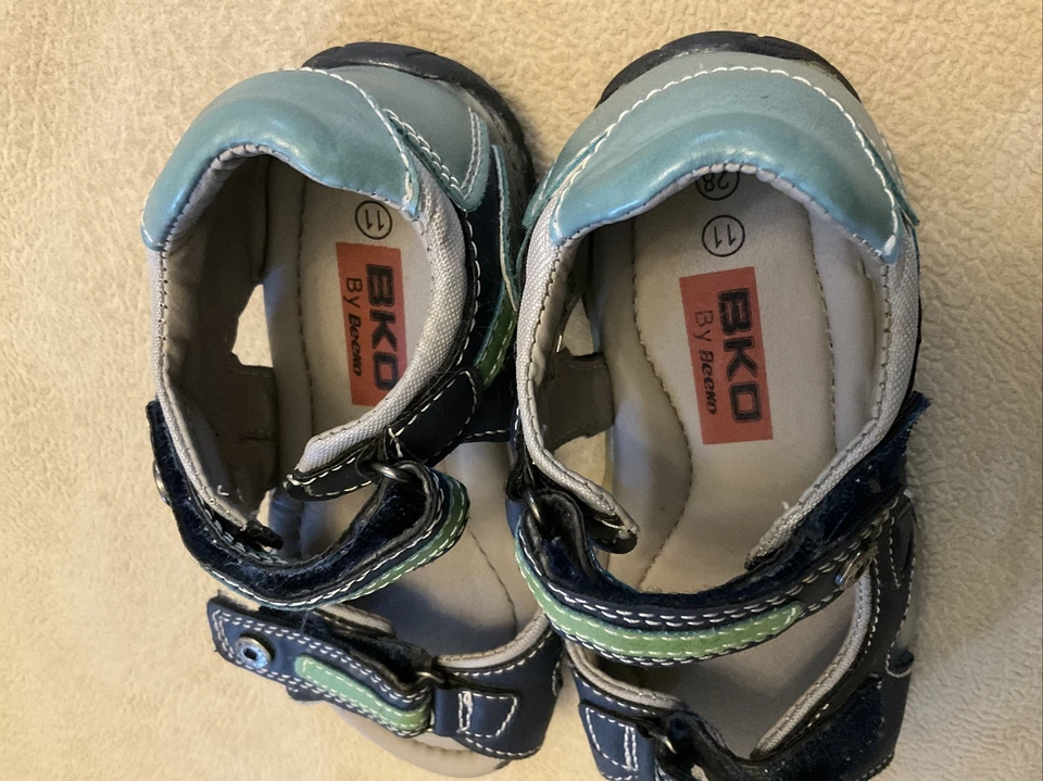 Beeko sandals 11 boys navy blue green BKO - Image 4 of 4