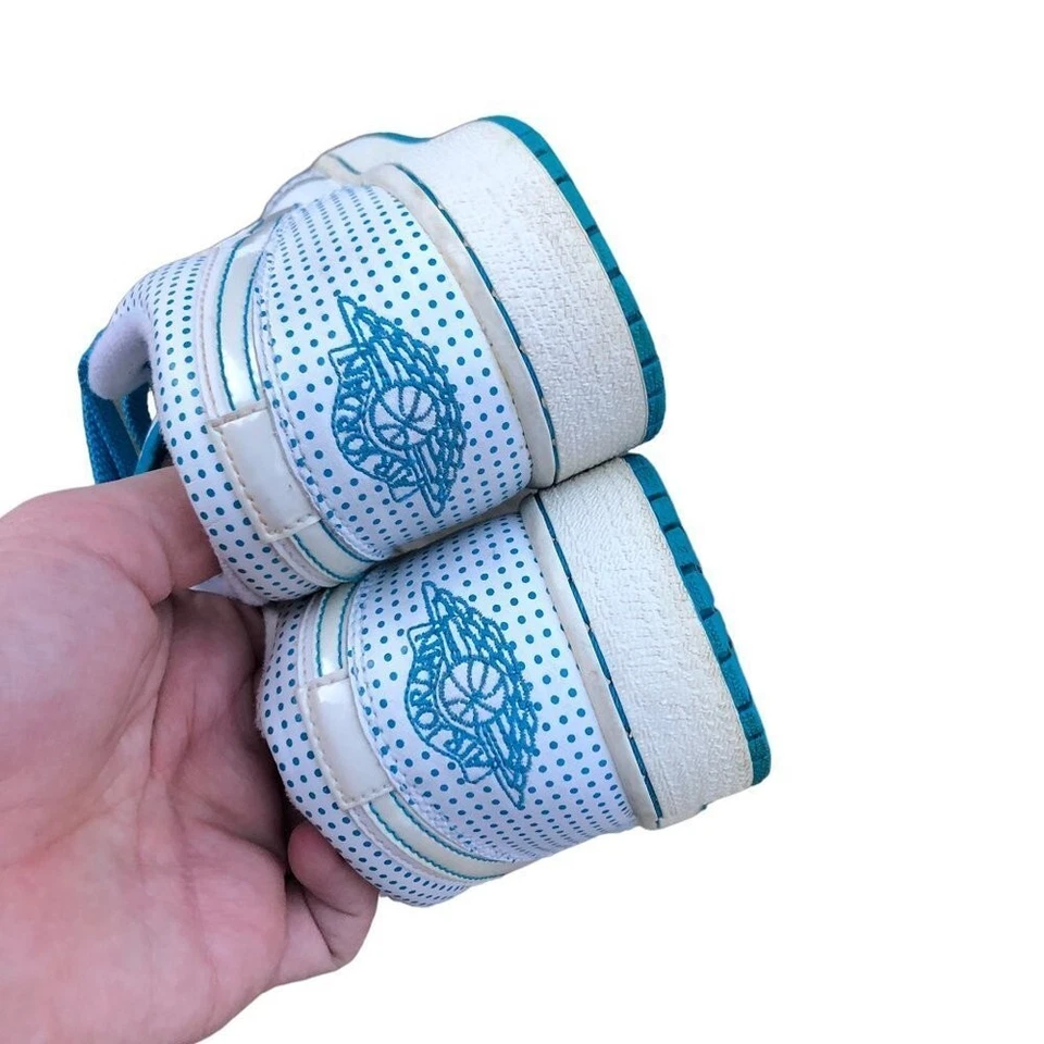 Nike Air Jordan 1 Phat 2008 bajas blancas láser azul polka talla 6 raras Foto 3 de 4