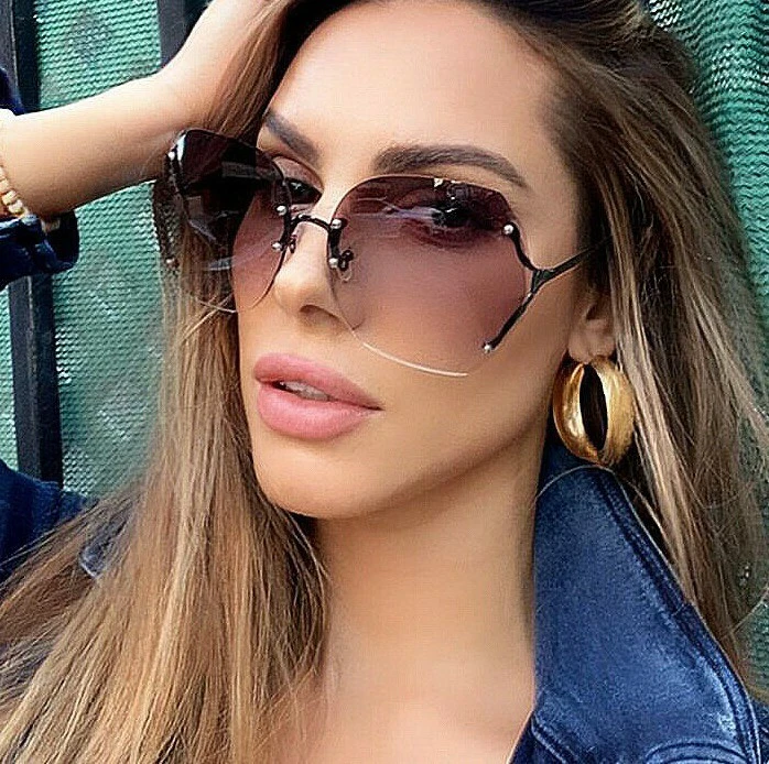 New Fashion Oversized Women Sunglasses Brand Designer Plastic Female Big  Frame Gradient Sun Glasses UV400 gafas