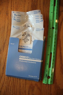 6 pcs Ormco Preformed Archwires NI-TI .017X .025 Rev curve lower 217-1725