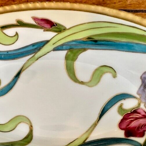 ANTIQUE BLAKEMAN & HENDERSON ART NOUVEAU PORCELAIN DISH LIMOGES FRANCE 7.5" L - Picture 8 of 8