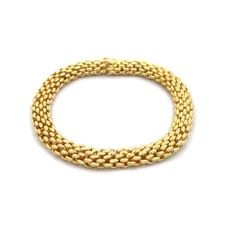 70252 Chaumet Paris Gold Mesh Bracelet 18k Yellow Tube Flex Link Style
