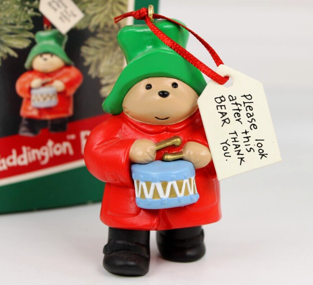 Vintage 1989 Eden Toys Hallmark Paddington Bear Drumming Keepsake Ornament