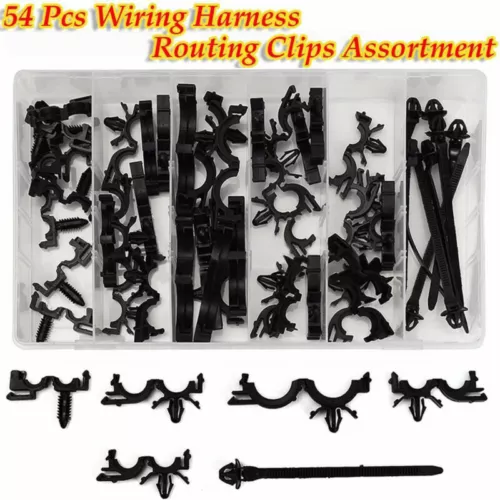 Car Body Wiring Harness Fastener Wire Loom Routing Clips Retainer w/Cable Ties. - Bild 6 von 9