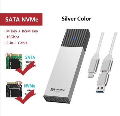 SANZANG NGFF M.2 NVMe SSD Enclosure USB 3.2 Type C External SSD Case for laptop - Afbeelding 16 van 16