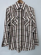 VTG Levis Pearl Snap Button Up Shirt Western Style USA 70s White Tab Mens Sz M