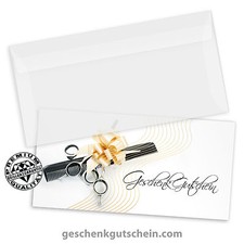 Gutscheinkarten "DINlang" mit Kuverts für Friseure Coiffeur Haarstylisten K9284