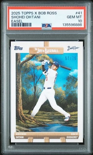 Shohei Ohtani 2025 Topps X Bob Ross Easel SP /75 PSA 10 JOY OF BASEBALL DODGERS