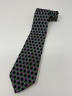 Vintage Turnbull & Asser Prince of Wales Silk Tie England Purple/Green Geometric
