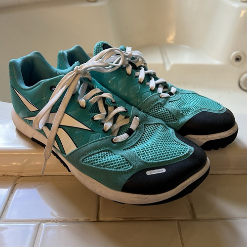 Reebok Men's Nano 2.0 Low Top Mesh Athletic Sneakers Turquoise/Black/White