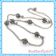 Brighton Crystal Ball Long Silver Crystal Necklace