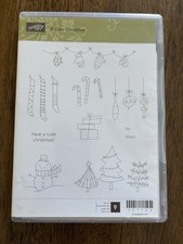 Stampin' Up A Cute Christmas Cling Rubber Stamp Set Holidays 121133