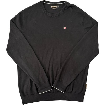 Napapijri Men's Merino Wool Black Sweatshirt See Pics Has Repair Size M