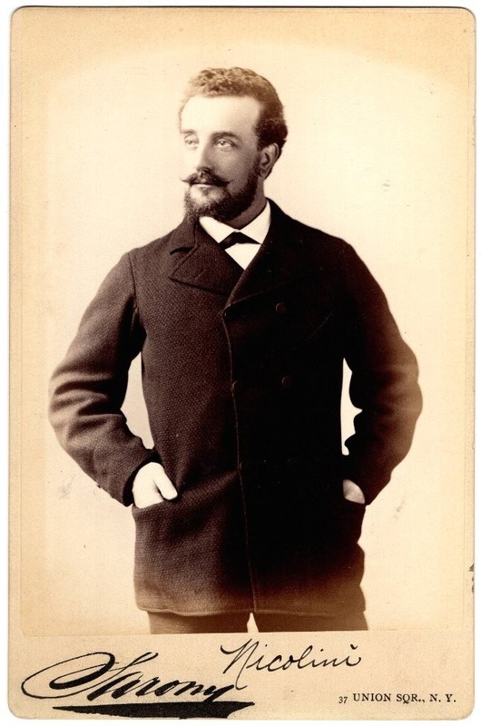 *ERNESTO  NICOLINI GREAT OPERA TENOR 1890 NAPOLEON SARONY CABINET PHOTO*