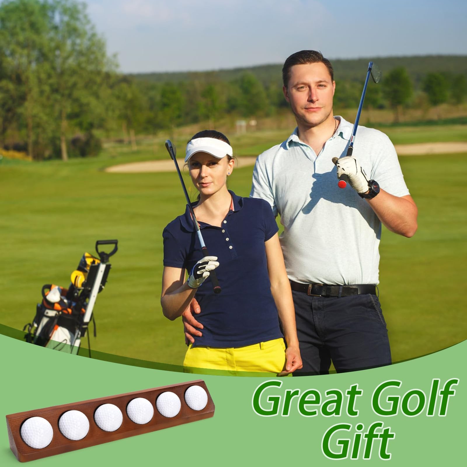 Golf Ball Display Case, Wooden Wall Mounted or Desktop Golf Ball Display Hold
