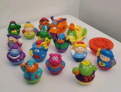 Vintage Hasbro Playskool Weeble Wobble Figures Vehicles 2003-2005 Lot of 16