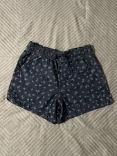 GAP Girls Size L 10/12 Lightweight Elastic Waist Floral Denim Look Shorts