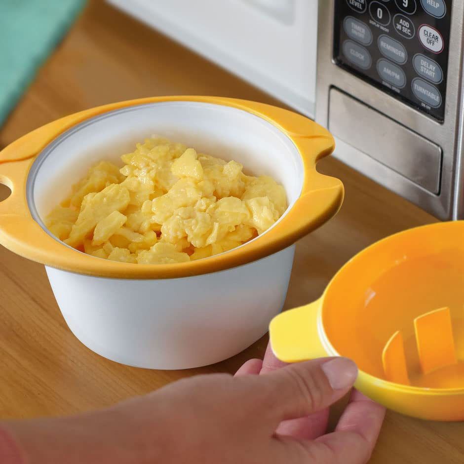 Microwave Egg Cooker Poacher Scramble Omelet Eggwich Maker with Silicone Handles