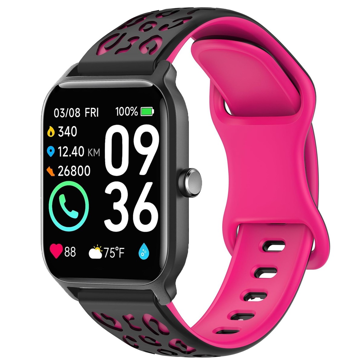 Leopard Engraved Band for IDW13,IDW16,IDW19 Smartwatch Bands,22mm