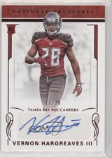 2016 National Treasures Red Jersey Number 11/28 Vernon Hargreaves III Auto 1x9