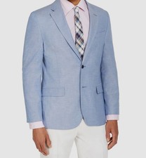 Nautica Men's Blue Chambray Two-Button Brielle Sport Coat Suit Jacket Size 38R
