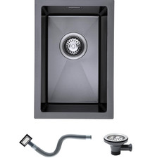 KINKIBOS 304 Stainless Steel Kitchen Sink 35 x 40 cm Small Sinks, GREY BLACK NEW