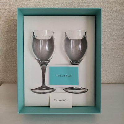 #ad Tiffany amp; Co. Wine Glass Set of 2 with Delta Airline Collaboration Unused $151.99
