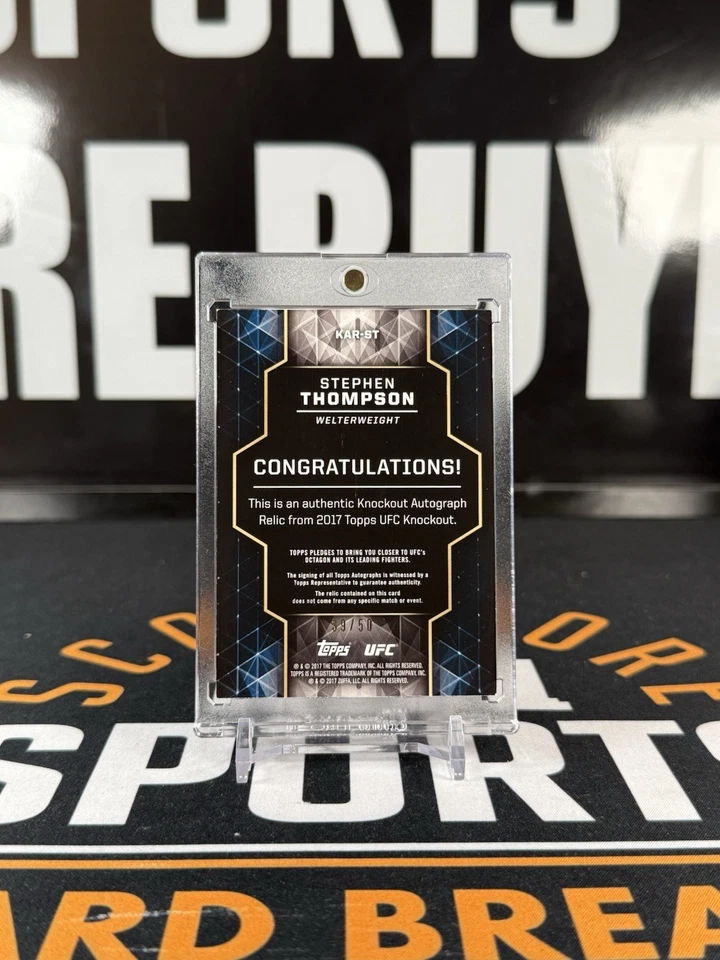 Stephen Thompson 2017 Topps UFC Knockout Patch Auto /50 - Image 2 of 2