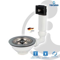 Tecuro SpüLen-Siebkorbventil Ø 114 Mm (3 1/2 Zoll) Mit ÜBerlauf 38X64 Mm