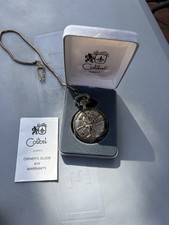 Vintage Colibri Swiss Quartz Yellow Gold Pocket Watch with Chain