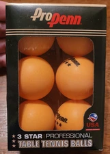 NEW Penn Pro 3 Star Professional Table Tennis Balls Orange 6 Pack 40mm Ping Pong