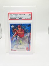 2017 Bowman Platinum Top Prospects Auto Blue /20 Bobby Dalbec #TPA-BD Auto PSA 9