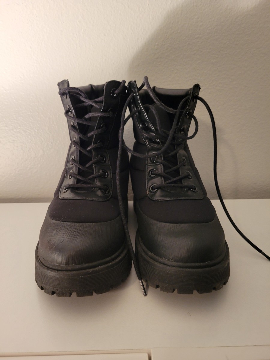 Zara Black Leather Lace-Up Platform Combat Boots ZARA Men Black Platform Boots Size 42 9 (42) | Mercari main image 4