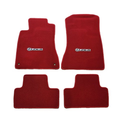 #ad #ad Fit 06 12 Lexus IS350 IS250 Red Nylon Floor Mats Carpet W Emblem Blk $59.98