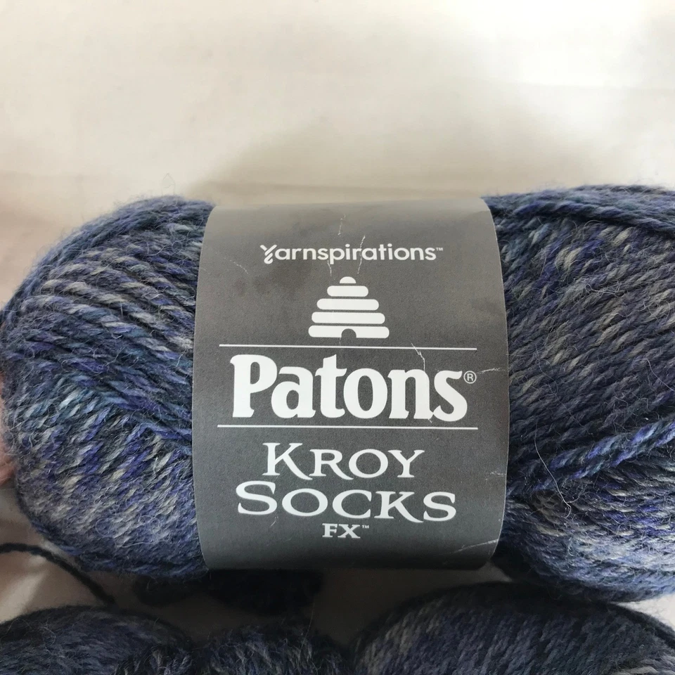 Calcetines Patons Kroy hilo FX 175 OZ 50 g 166yds 75 lana 25 nailon mezcla azul Foto 4 de 4